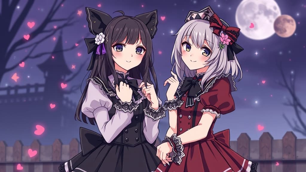 Kawaii Gothic aesthetic example featuring tulle