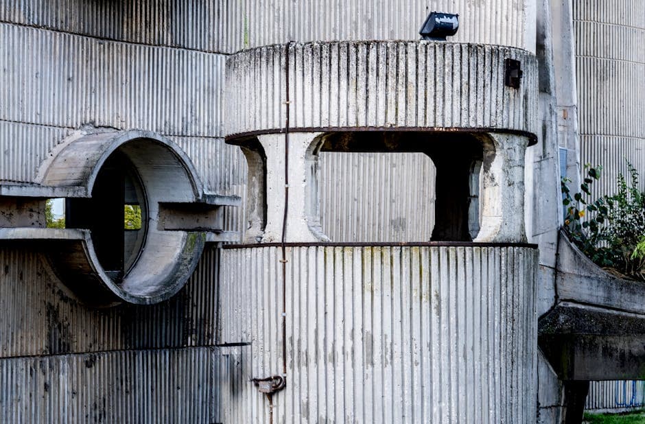 Neo-Brutalism moodboard image showing steel