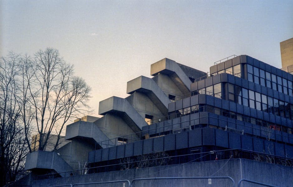 Digital Brutalism architecture idea with concrete