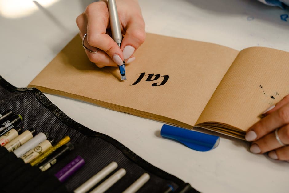 Cyberpunk Calligraphy art style example featuring pointed pen