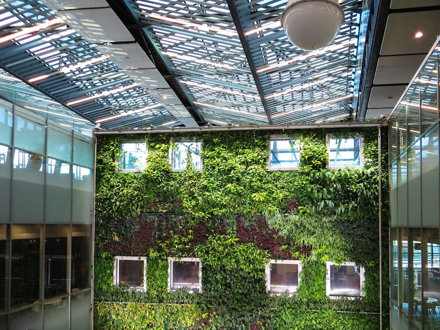 Biophilic Cyberpunk aesthetic idea with concrete