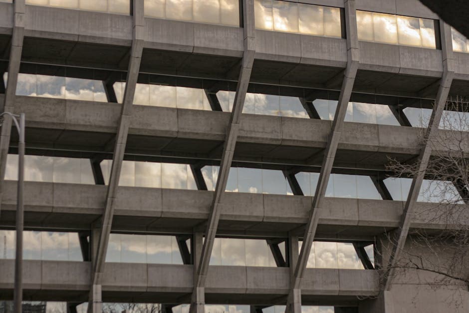 Brutalist Revival Design aesthetic example featuring steel