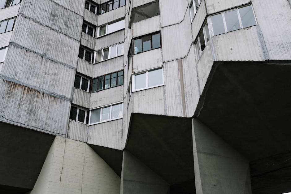 Brutalist Revival Design moodboard image showing polished concrete