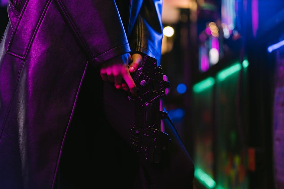 Cyberpunk Shibari outfit example featuring leather