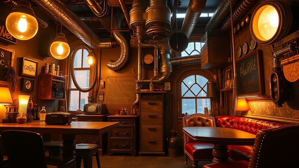 Dieselpunk Steampunk Fusion aesthetic idea with leather