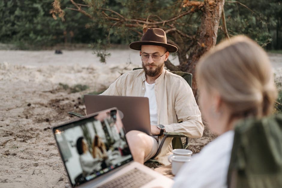 Digital Nomad Bohemian moodboard image showing linen