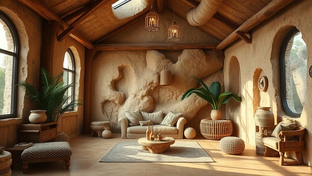 Earthy Cyberpunk aesthetic idea with concrete