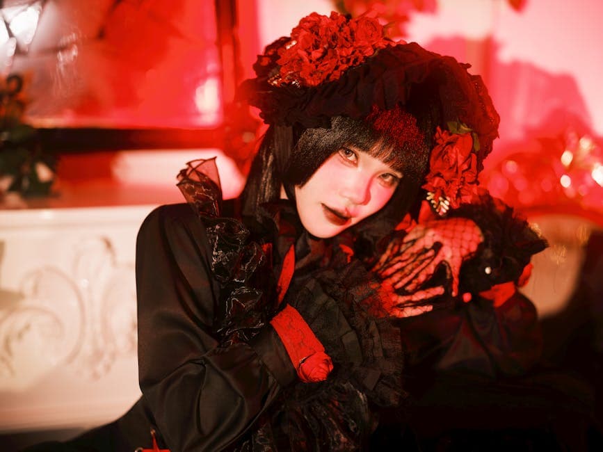 Grandmillennial Gothic aesthetic idea with brocade