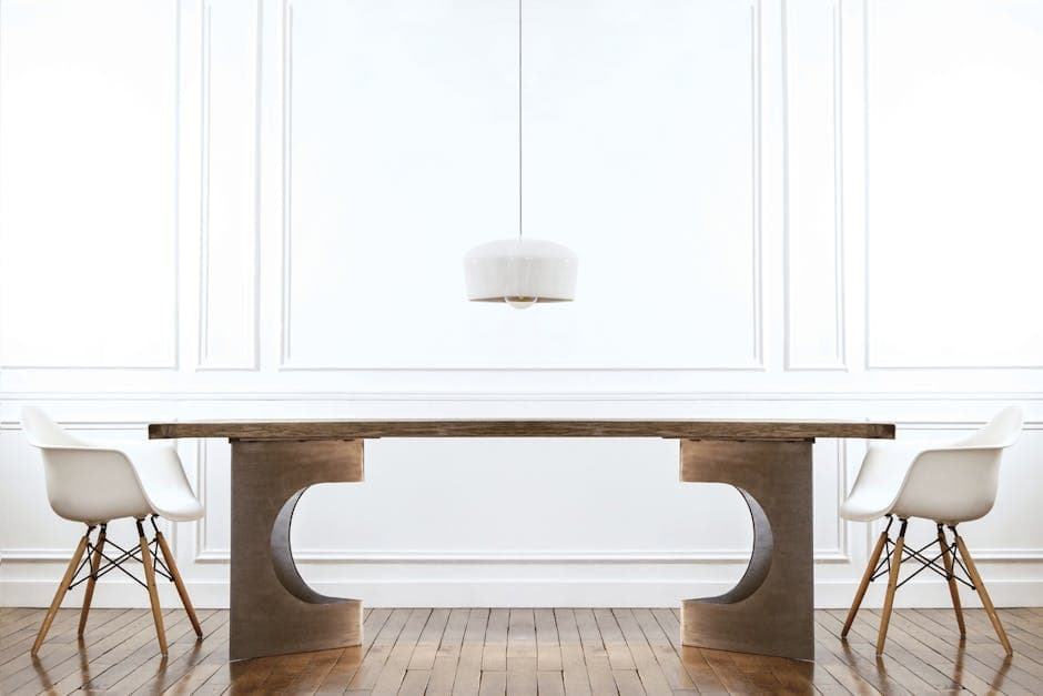 Mid-Century Modern Scandinavian moodboard image showing geometric