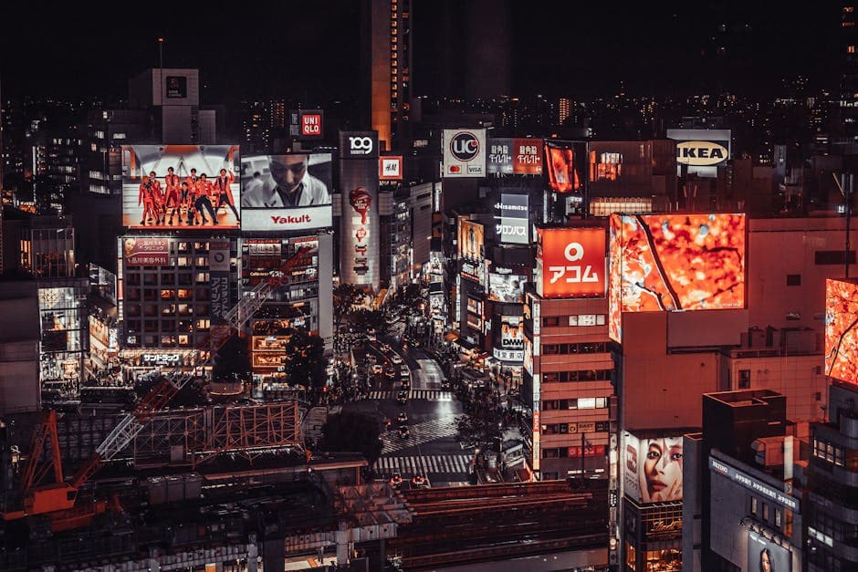 Neo-Shibuya Design aesthetic idea with neon
