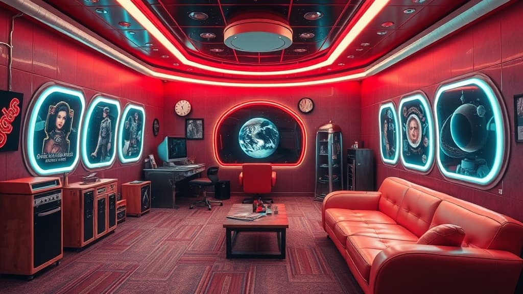 Space Age Retro aesthetic idea with plastic