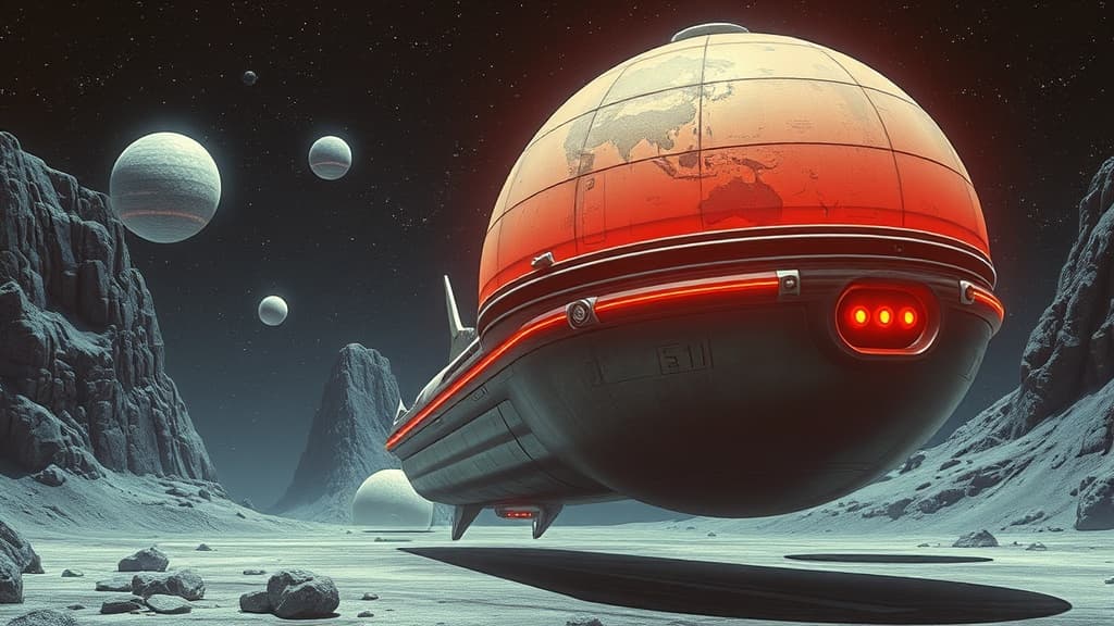 Space Age Retro moodboard image showing chrome