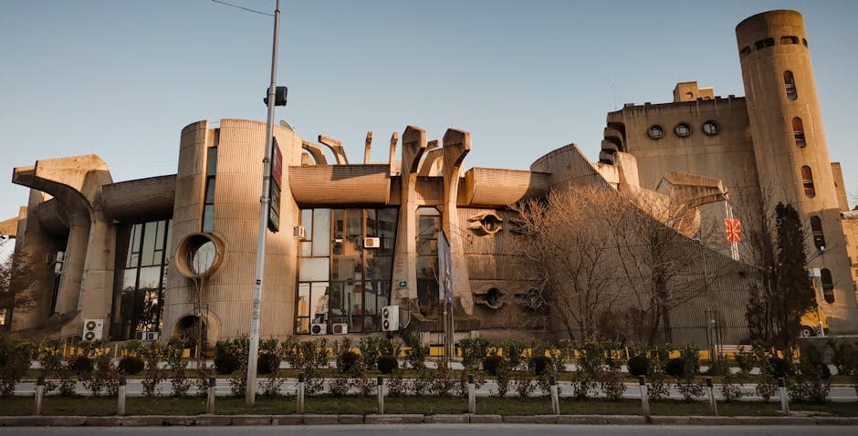 Memphis Brutalism moodboard image showing exposed concrete