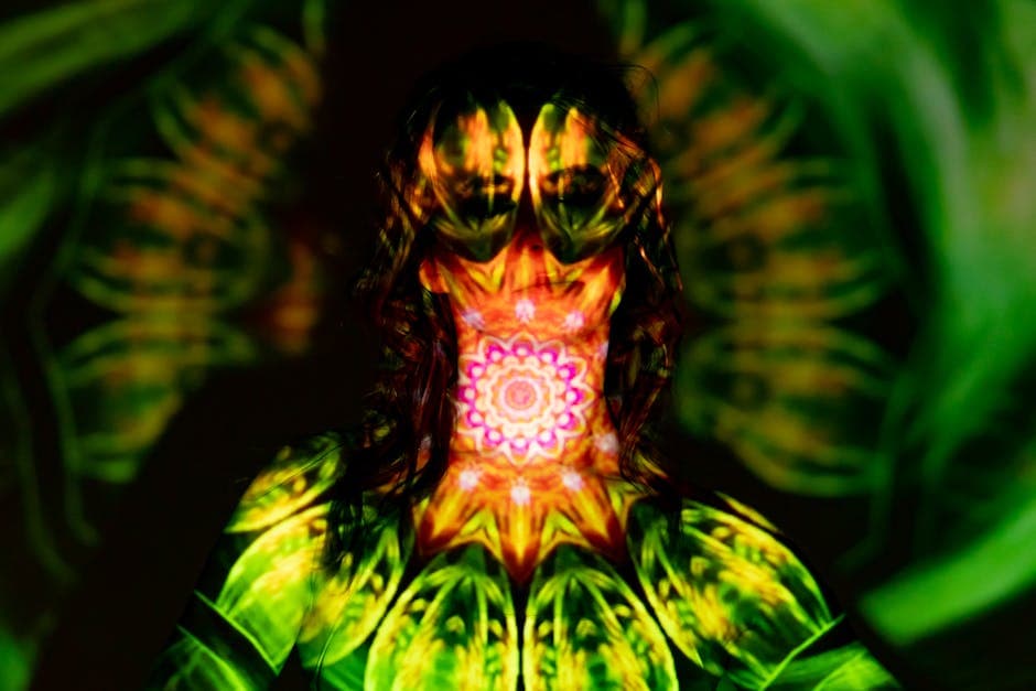 Psychedelic Cyberdelia aesthetic idea with fractal patterns