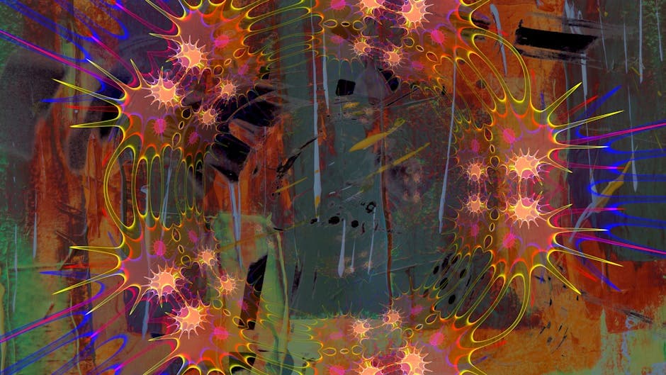 Psychedelic Cyberdelia aesthetic example featuring circuit boards